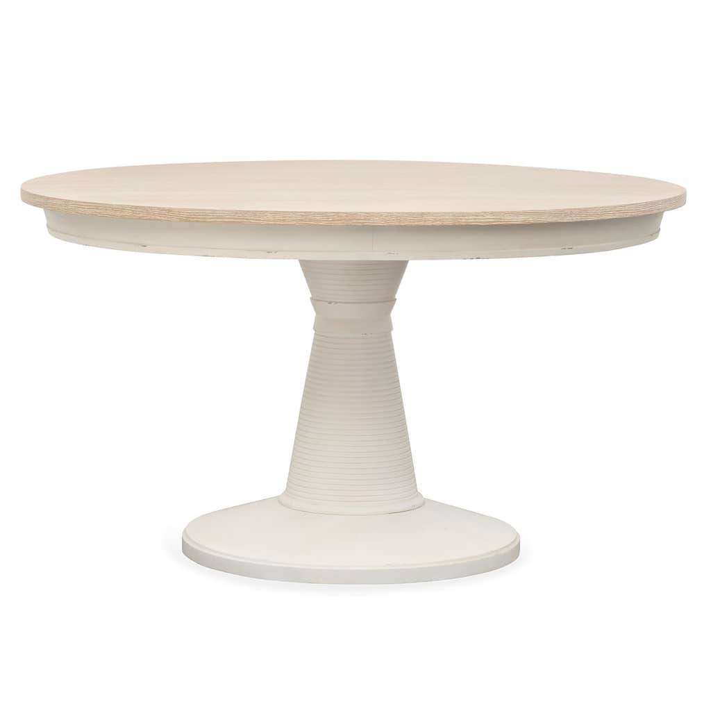 Salt Life Home Echo Isles Sea Pearl and Driftwood Extendable 54" Round Dining Table - 54''W x 54''D x 30''H