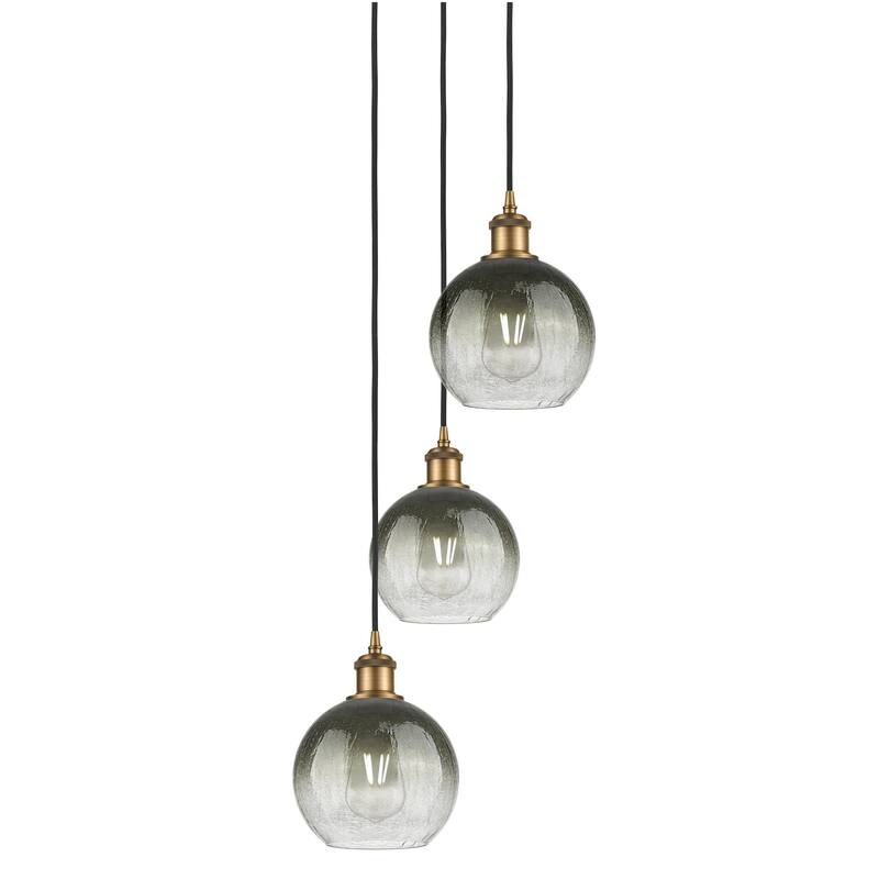 Innovations Lighting 113B-3P-31-15 Brookhaven Globe Pendant Brookhaven - Brushed Brass / Slate