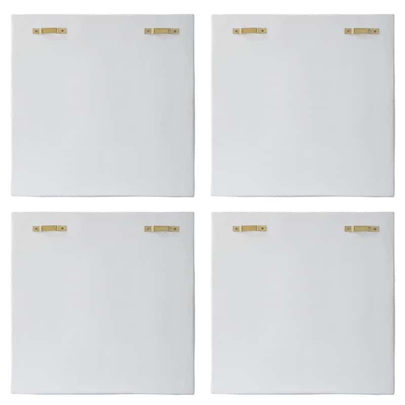 Uttermost Snowdrift Scultped White Wall Decor, Set of 4 - 15.25"H x 15.25"W x 3"D
