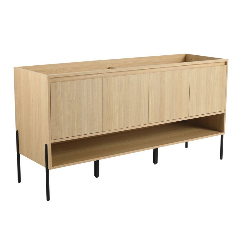 60" Freestanding Bathroom Vanity & 4 Soft-Close Cabinet Doors -Excluding Sink