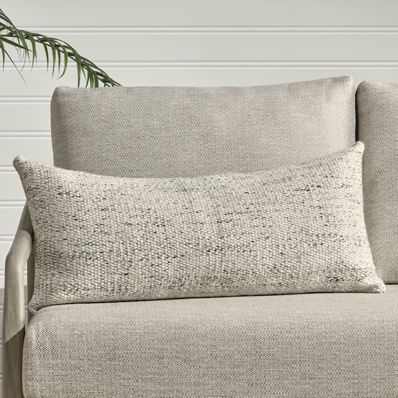 Villa by Classic Home Stella Recycled Fabric Fabric Throw Pillow - 16x36 - Ivory