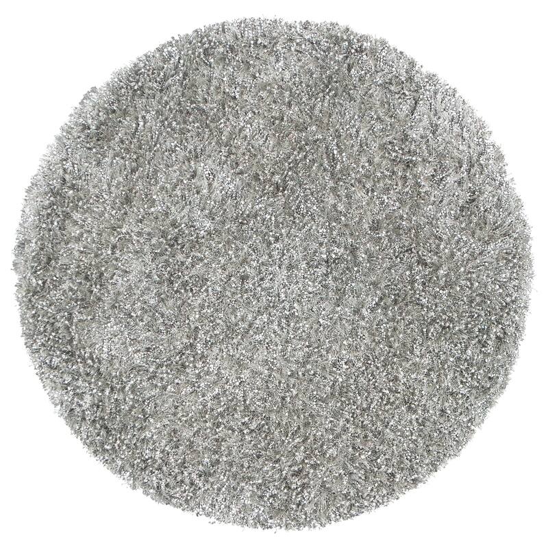 Alora Decor Pearl Contemporary Gray Polyester/Lurex Area Rug - 3' x 3'