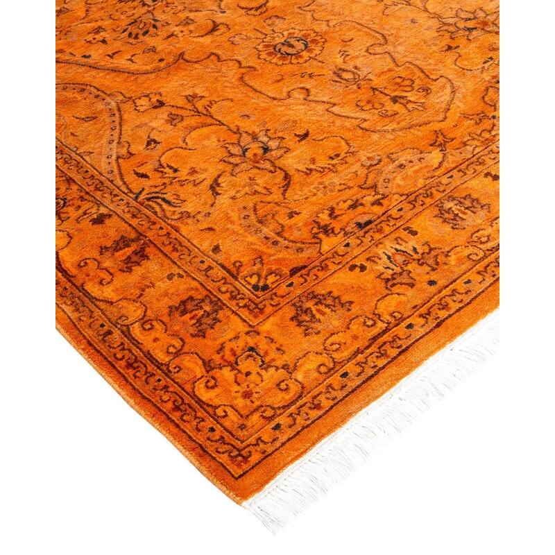 Overton Hand Knotted Wool Vintage Inspired Modern Contemporary Overdyed Gold Area Rug - 3' 1" x 5' 3"