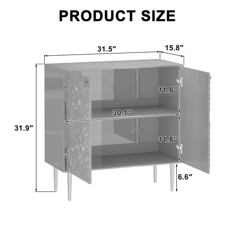 2 Door White Locker Accent Cabinet
