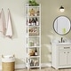 preview thumbnail 4 of 16, 78.7 Inch Extra Tall Narrow Bookshelf, 7 Tier Corner Bookcase