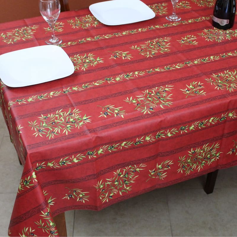 Wipeable Spill Resistant Provencal Cotton Cannes Collection Tablecloth