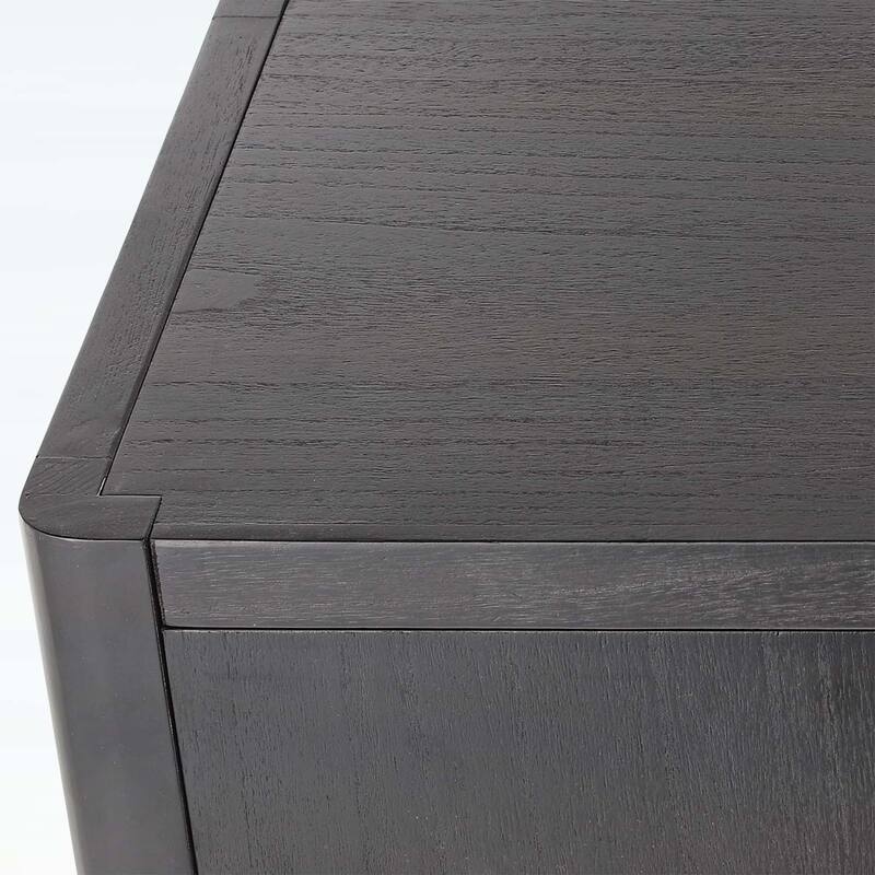 4-Door Cabinet with Smooth Rounded Corners & Refined Metal Handles