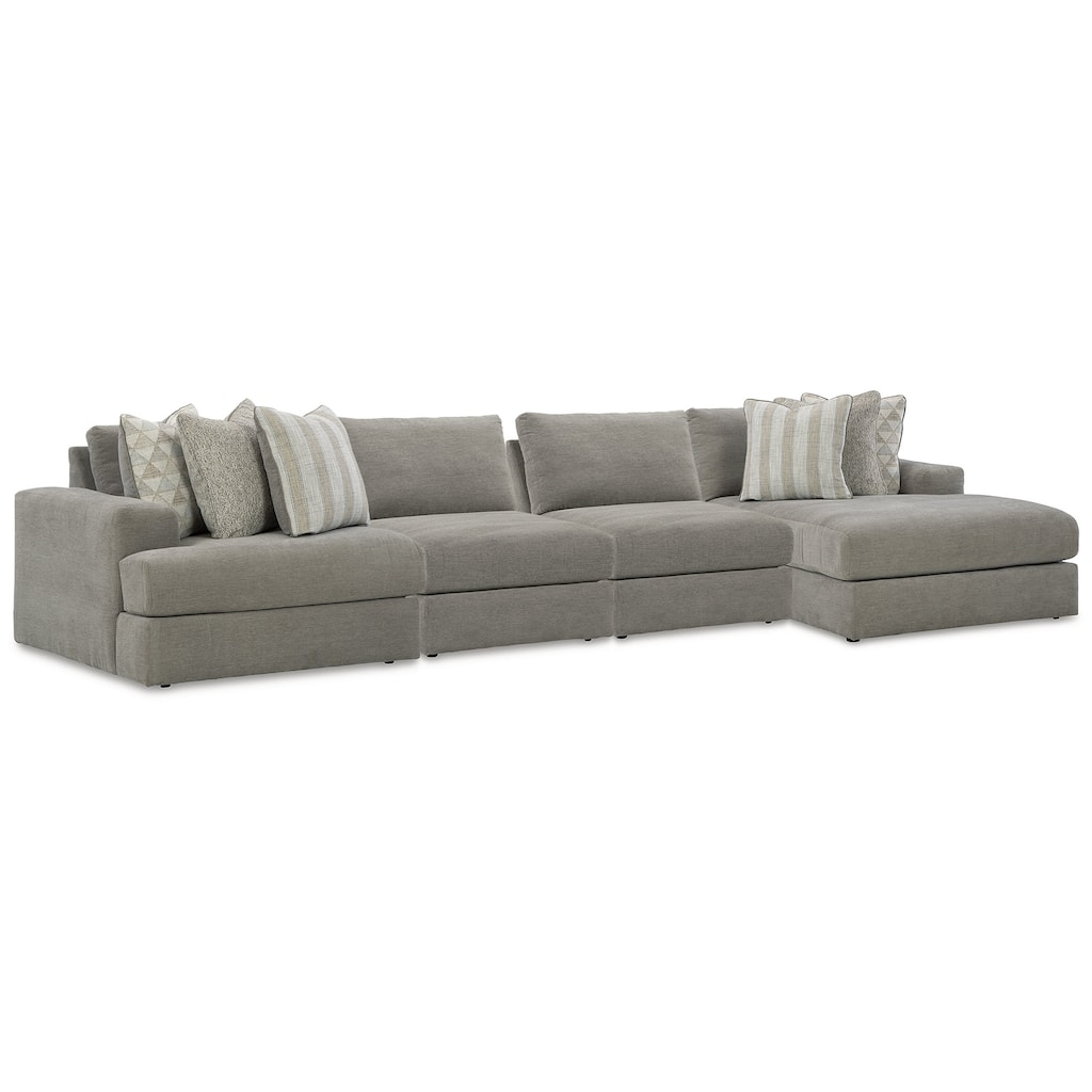 Signature Design by Ashley Avaliyah Gray 4-Piece Sectional - 162" W x 68" D x 37" H
