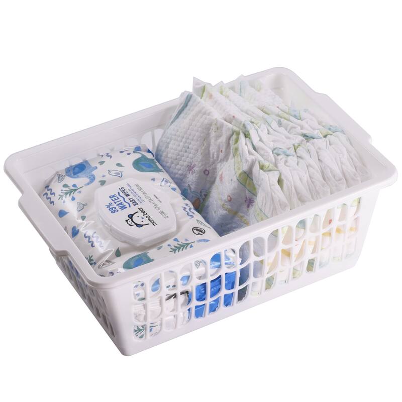 Small Plastic Storage Basket for Organizing Kitchen Pantry, Pack of 3