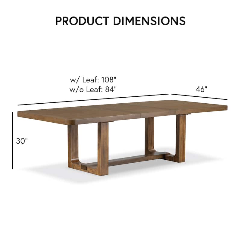 Furniture of America Leopold 7-Piece Chestnut Brown Solid Wood Dining Table Set