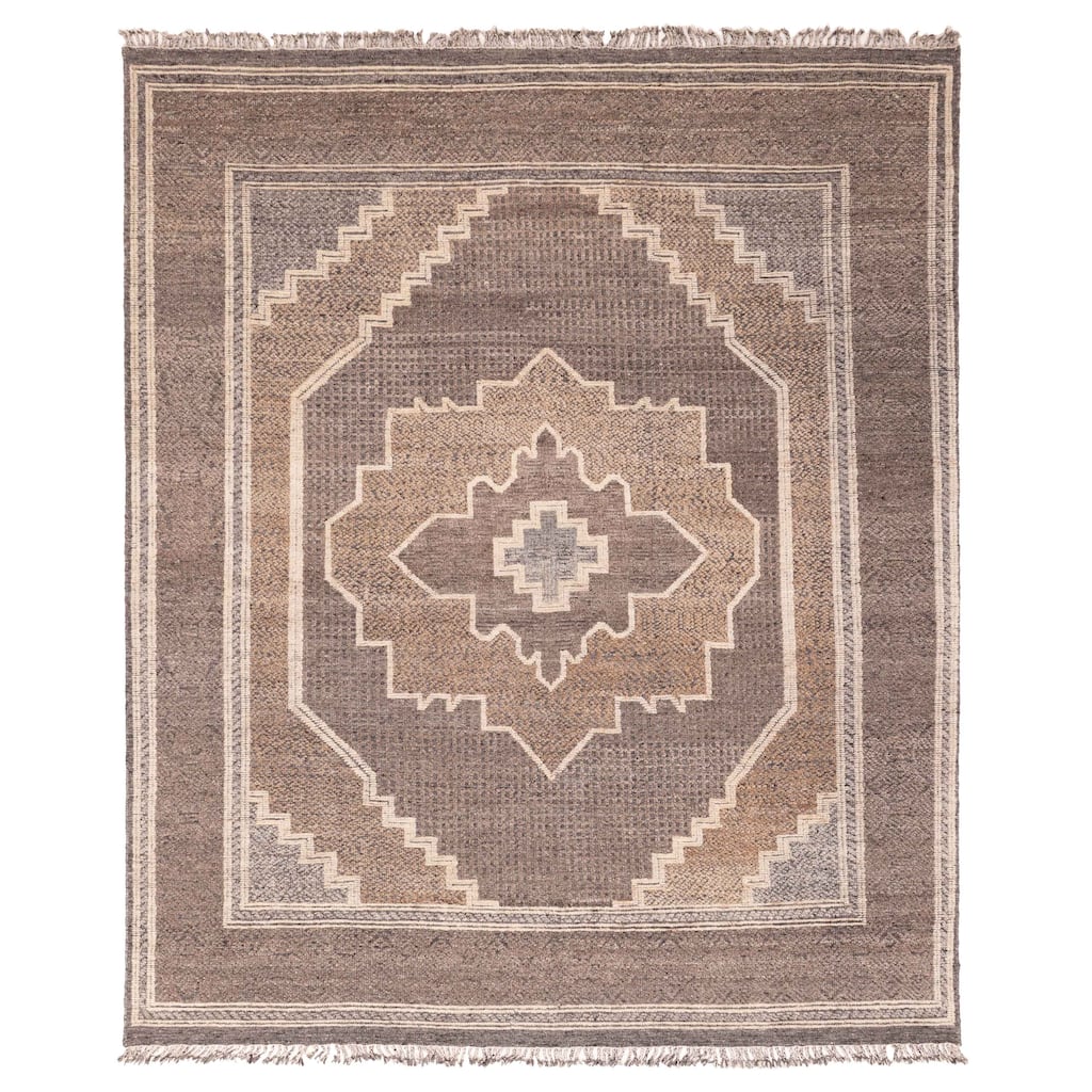 ECARPETGALLERY Hand-knotted Tangier Brown Wool Rug - 8'3 x 9'10