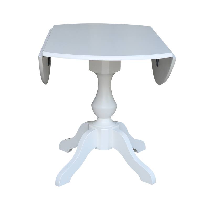 42" Round Dual Drop Leaf Pedestal Table