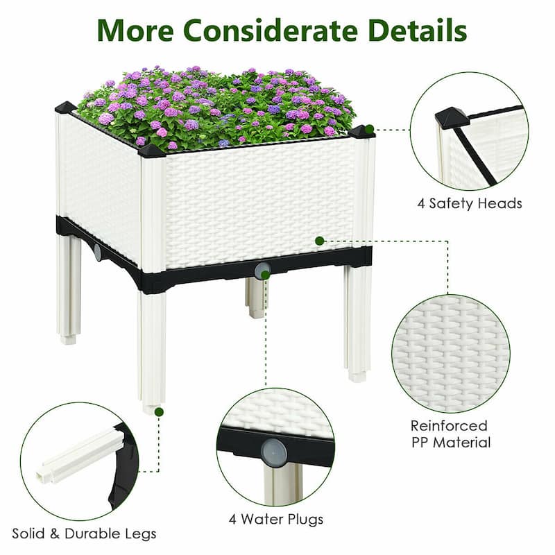 Costway Set of 4 Raised Garden Bed Elevated Flower Vegetable Herb Grow - See Description