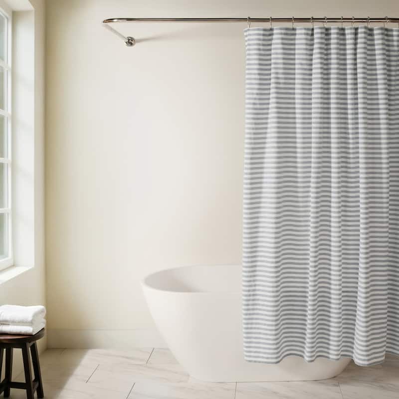 Becky Cameron Cotton Blend Striped Shower Curtain