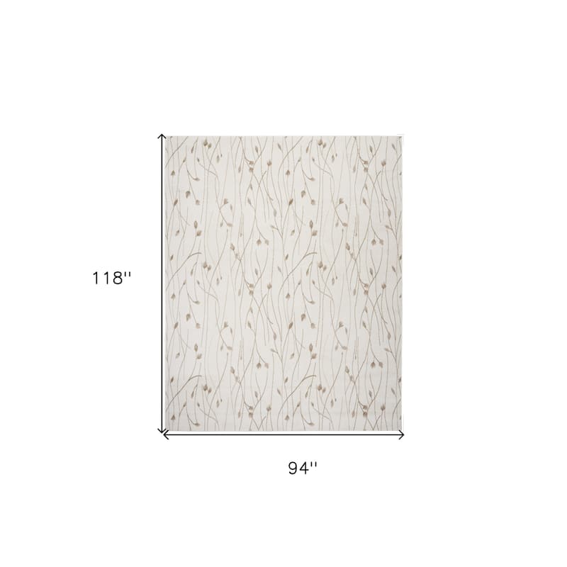 Lipu Power Loomed Floral Traditional Modern Durable Area Rug By HomeRoots - 118' X '94' X '0.5