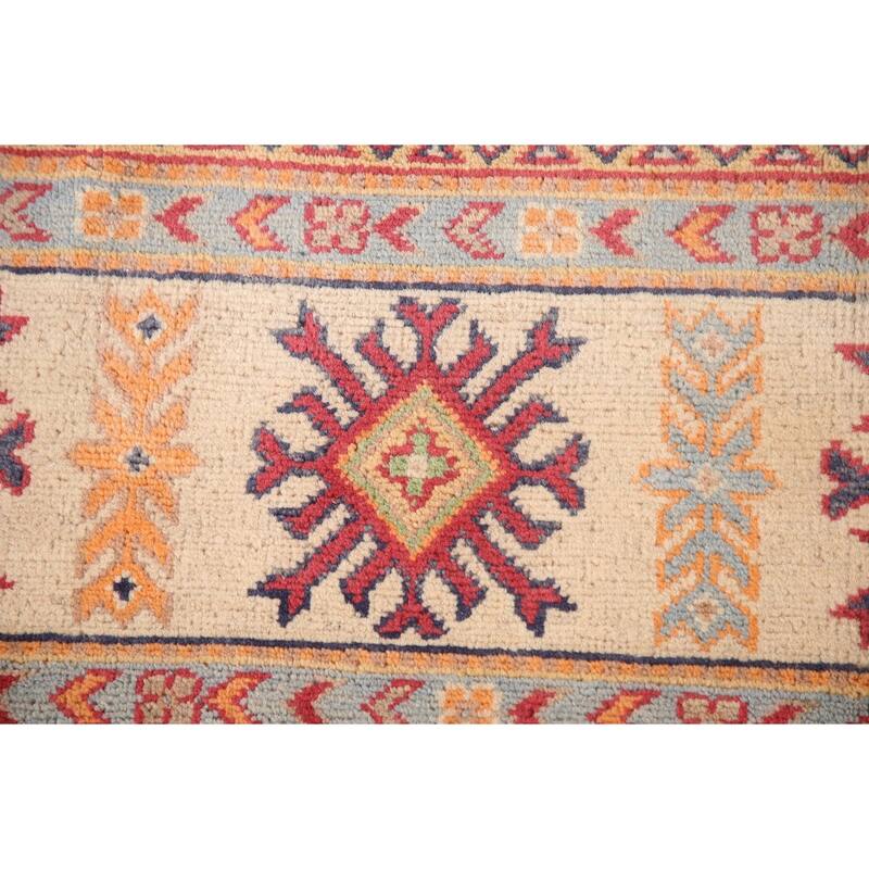 Geometric Kazak Rug Handmade Oriental Wool Carpet - 8'1"x 9'9"