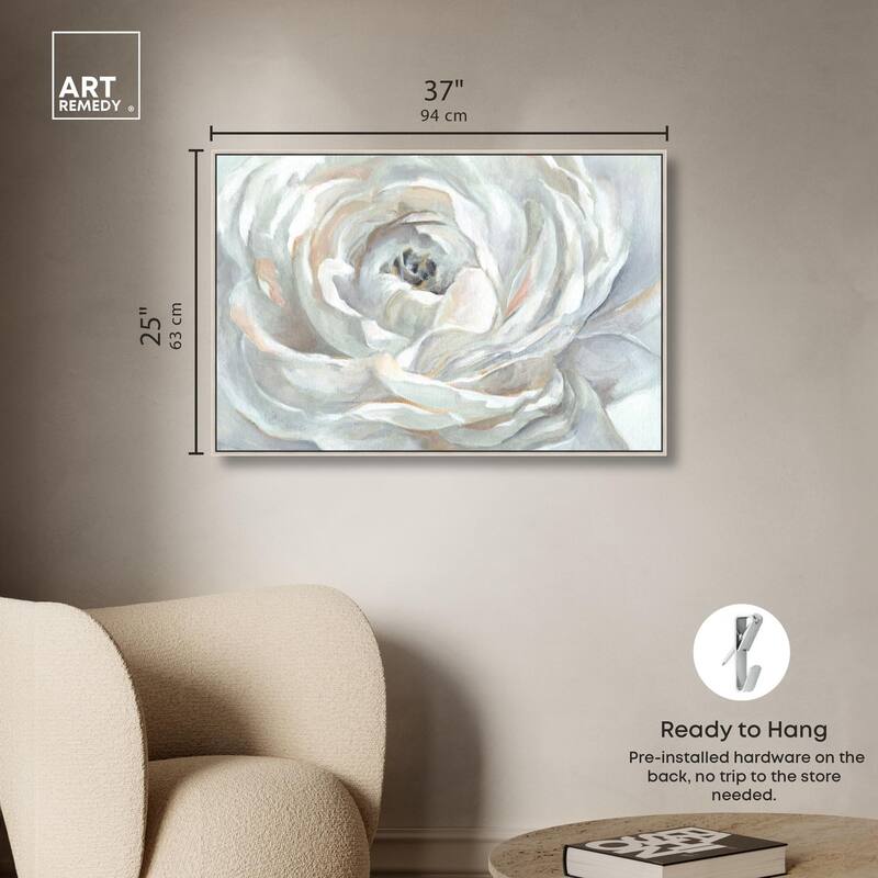 Powdery Peony Canvas by Art Remedy