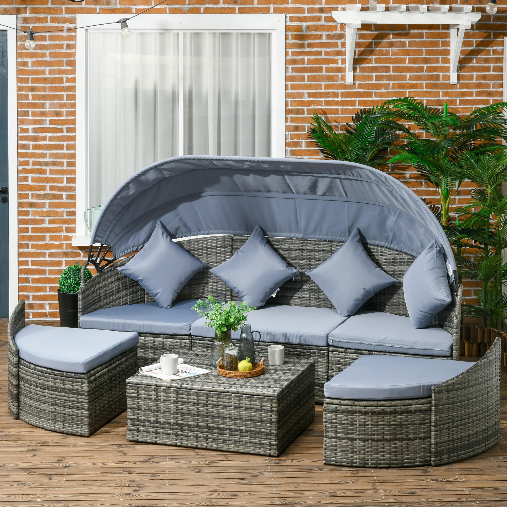 Rattan effect day sofa hot sale