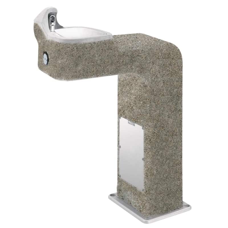 Haws Barrier-free, vibra-cast reinforced concrete pedestal drinking - Portland Gray Cement with Exposed Aggregate