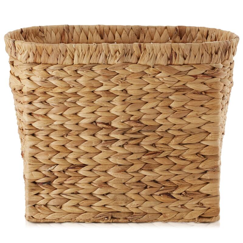 Magazine Holder Storage Basket with Handles Natural Bathroom Bin - Natural - Hyacinth