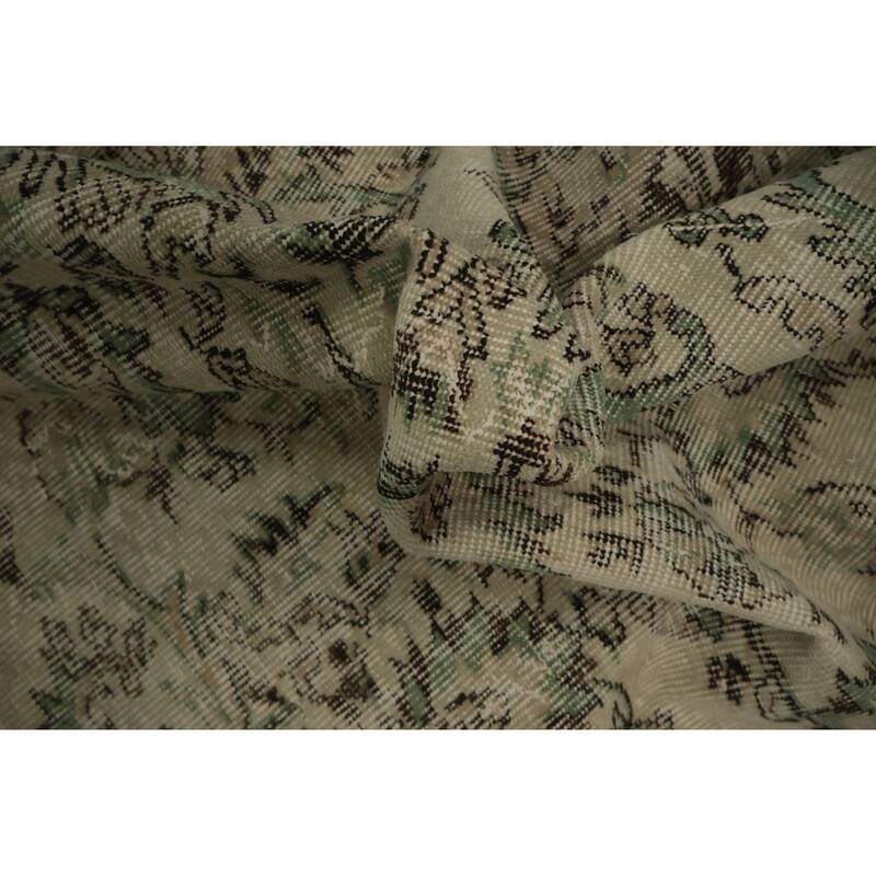 Hand Knotted Oriental 100% Wool Carpet Transitional Floral Beige & Ivories Anatolian Area Rug - 8' 11'' X 6' 6''