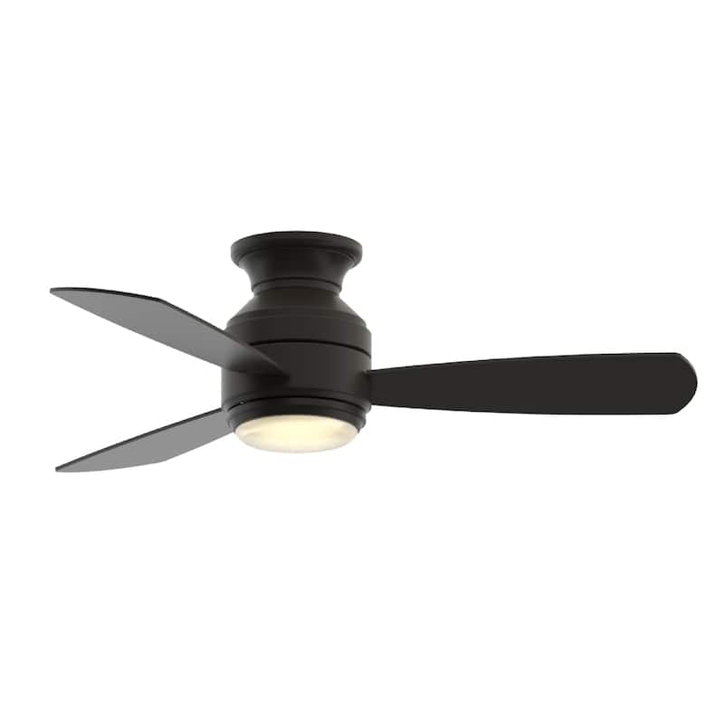 Fanimation Studio Collection Level 44 inch Aged Bronze Ceiling Fan with LED Light and Wall Control - Aged Bronze - Hardwired