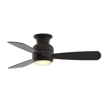 Fanimation Studio Collection Level 44 inch Aged Bronze Ceiling Fan with LED Light and Wall Control