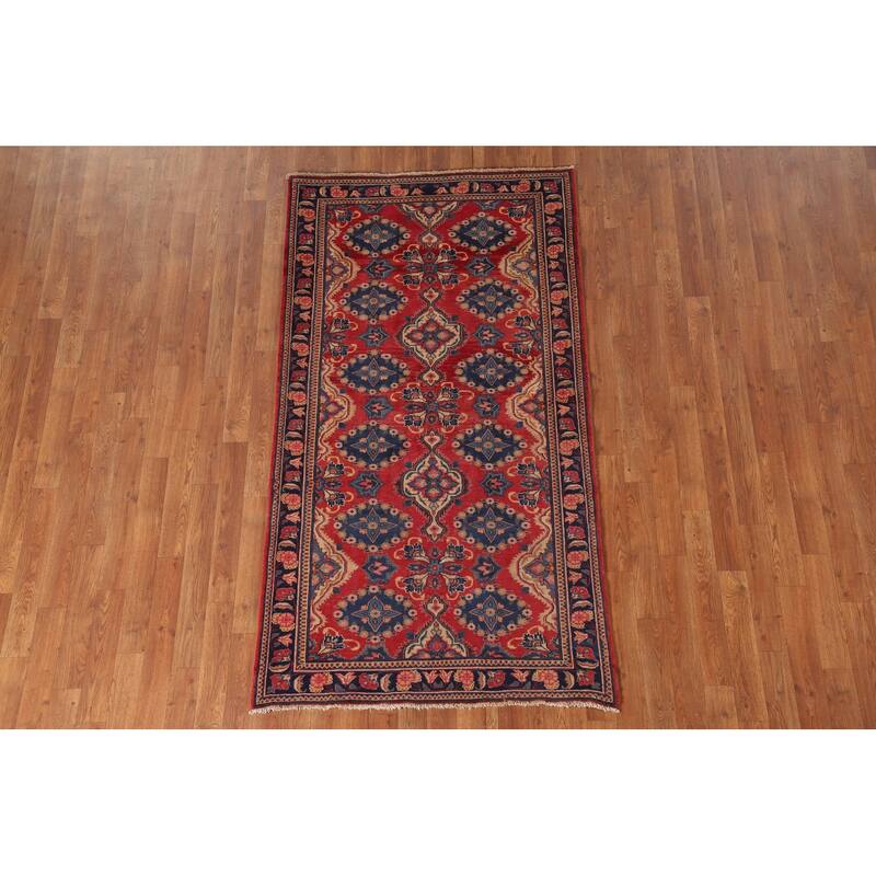 Kerman Persian Vintage Runner Rug Hand-Knotted Wool Carpet - 3'5" x 6'6"