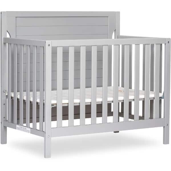 slide 2 of 3, Dream On Me Bellport 4 in 1 Convertible Mini/ Portable Crib I Mini Baby Crib I Includes 1.5 Mattress - Pebble Grey Pebble Grey