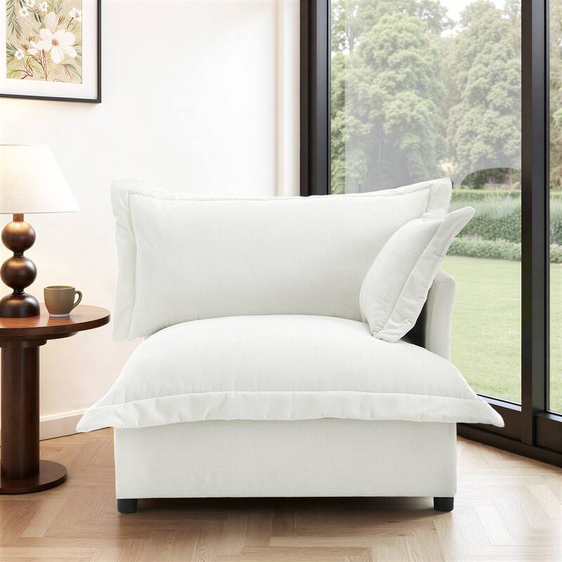 40"W Oversized Upholstered Chenille Comfy Cloud Corner Accent Chair