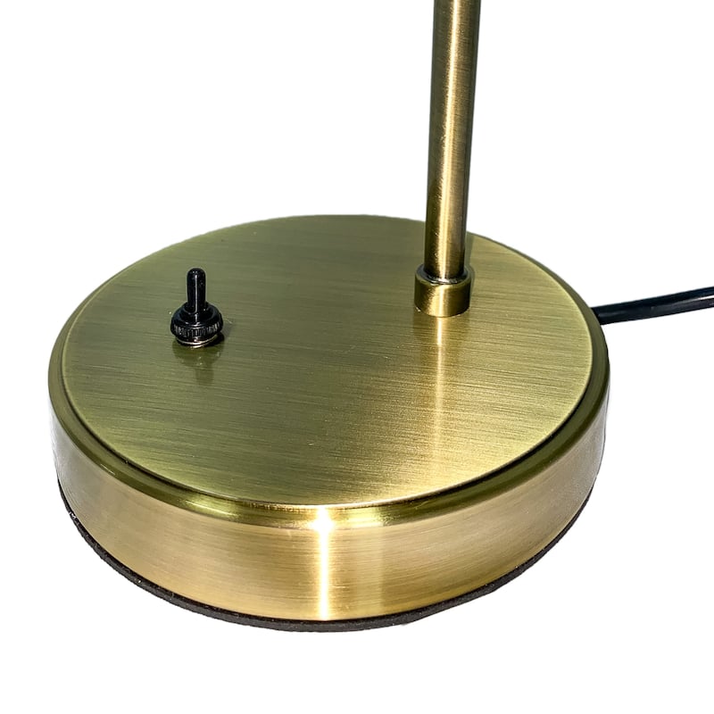 Bronze Metal Industrial Table Lamp with Clear Glass