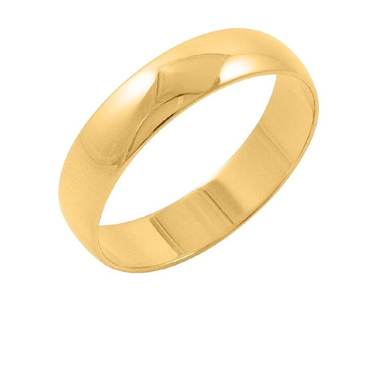 Oxford Ivy Men's 14K Gold 5mm Classic Wedding Band Available Ring Sizes 7-14