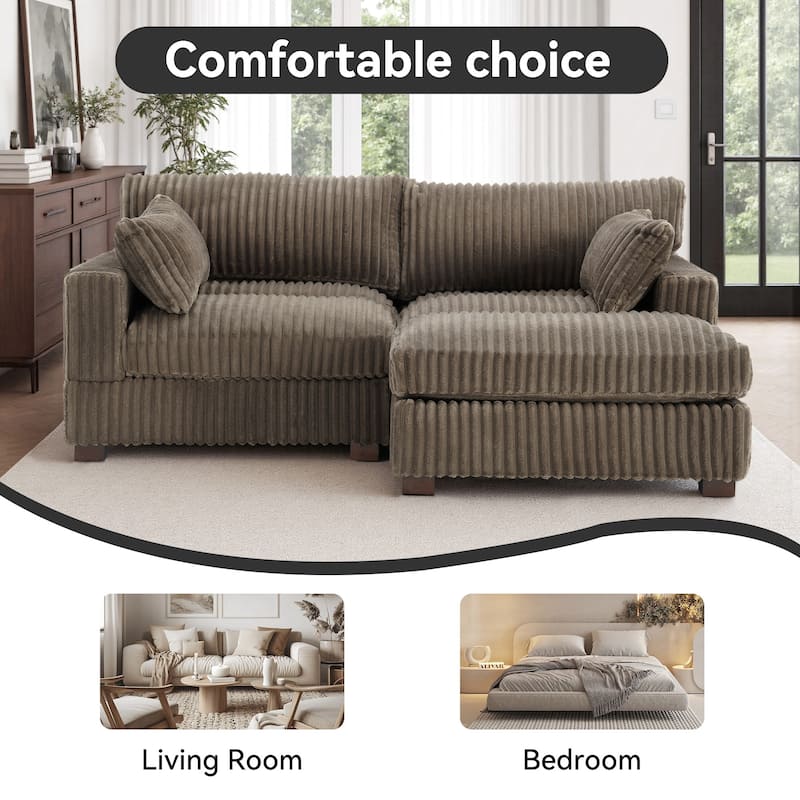 Oversized Plush Modular Sectional Sofa Couch with Ottoman