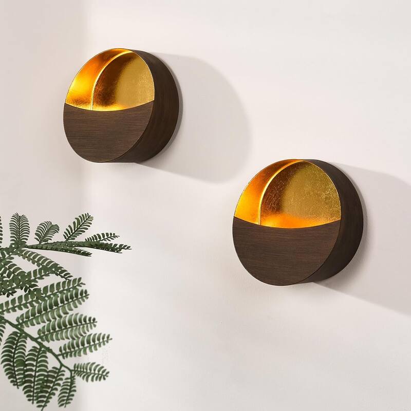 Set of 2 candle light black vintage light metal wall light