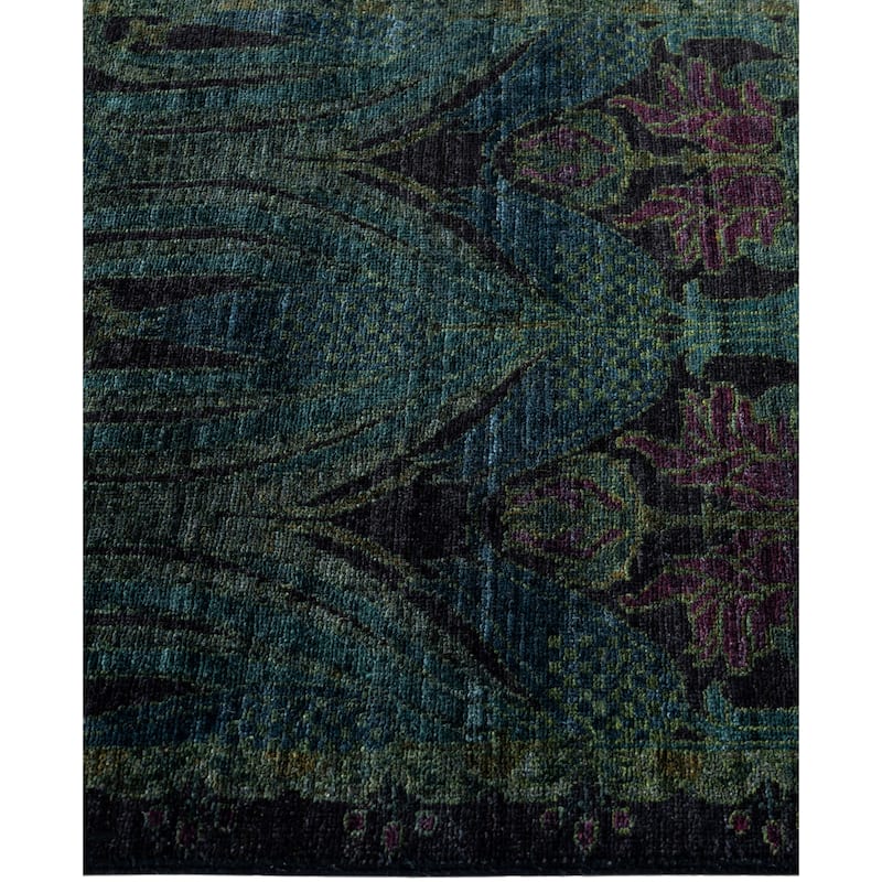 Overdyed One-of-a-Kind Hand-Knotted Runner Rug - Black - 2' 6" x 7' 10"