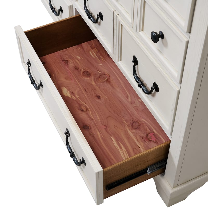 Furniture of America Eryndor Modern Farmhouse 5-Piece White Solid Wood Platform Bedroom Set