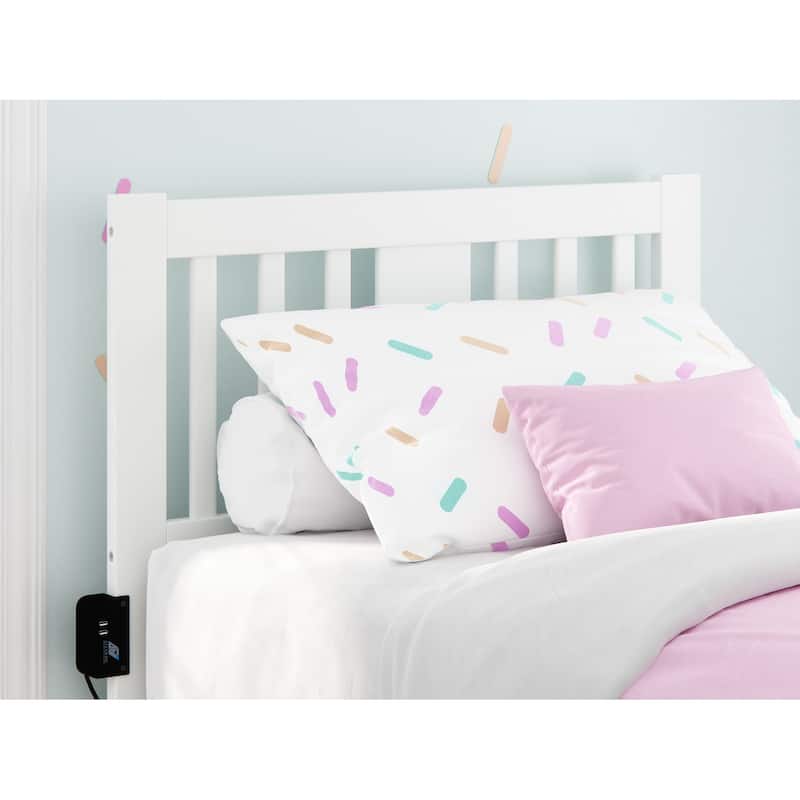 AFI Tahoe Headboard with Attachable Charger - White - Twin