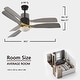 preview thumbnail 21 of 38, ExBrite 52 inch LED Ceiling Fan,Walnut Solid Wood Blades,Remote Control,DC Motor