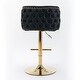 preview thumbnail 37 of 47, Modern PU Upholstered Bar Stools Set of 2, Adjustable Seat Height Swivel Bar Chair, Tufted Backrest Rivet Decorative Bar Stool