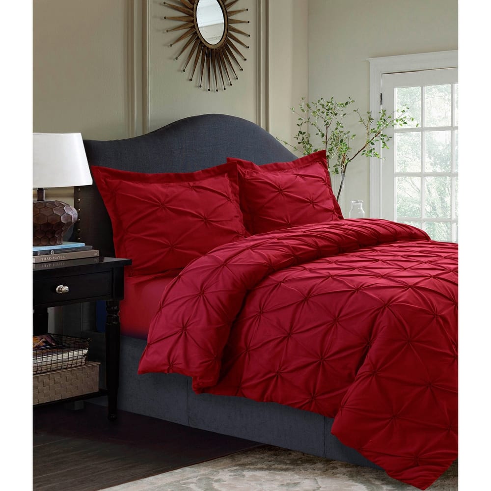 Sydney Oversized 3-piece Pintuck Duvet Cover Set