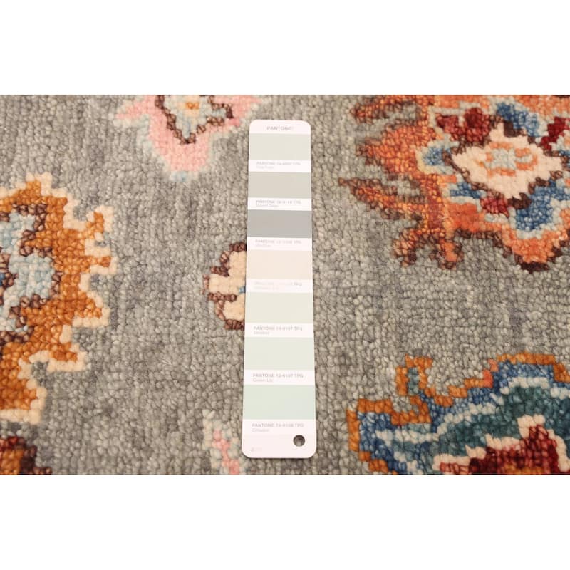 ECARPETGALLERY Hand-knotted Modern Oushak Sage Wool Rug - 2'6 x 10'7