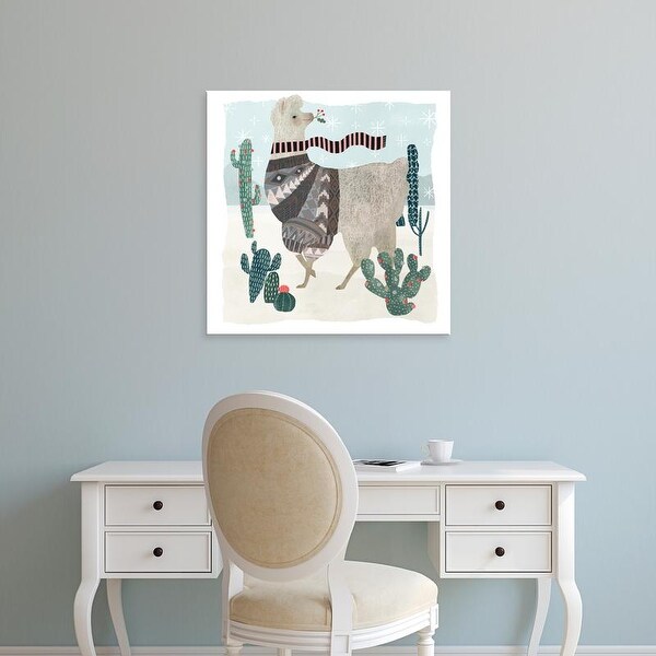 Easy Art Prints Victoria Borges's 'Holiday Llama I' Premium Canvas Art