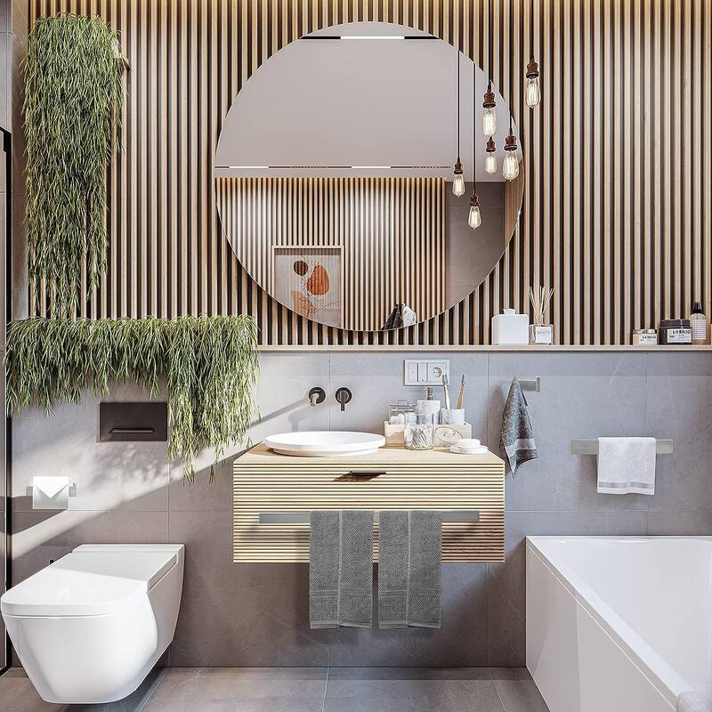 Wall Mounted 4-Piece Bathroom Hardware Set in Stainless Steel
