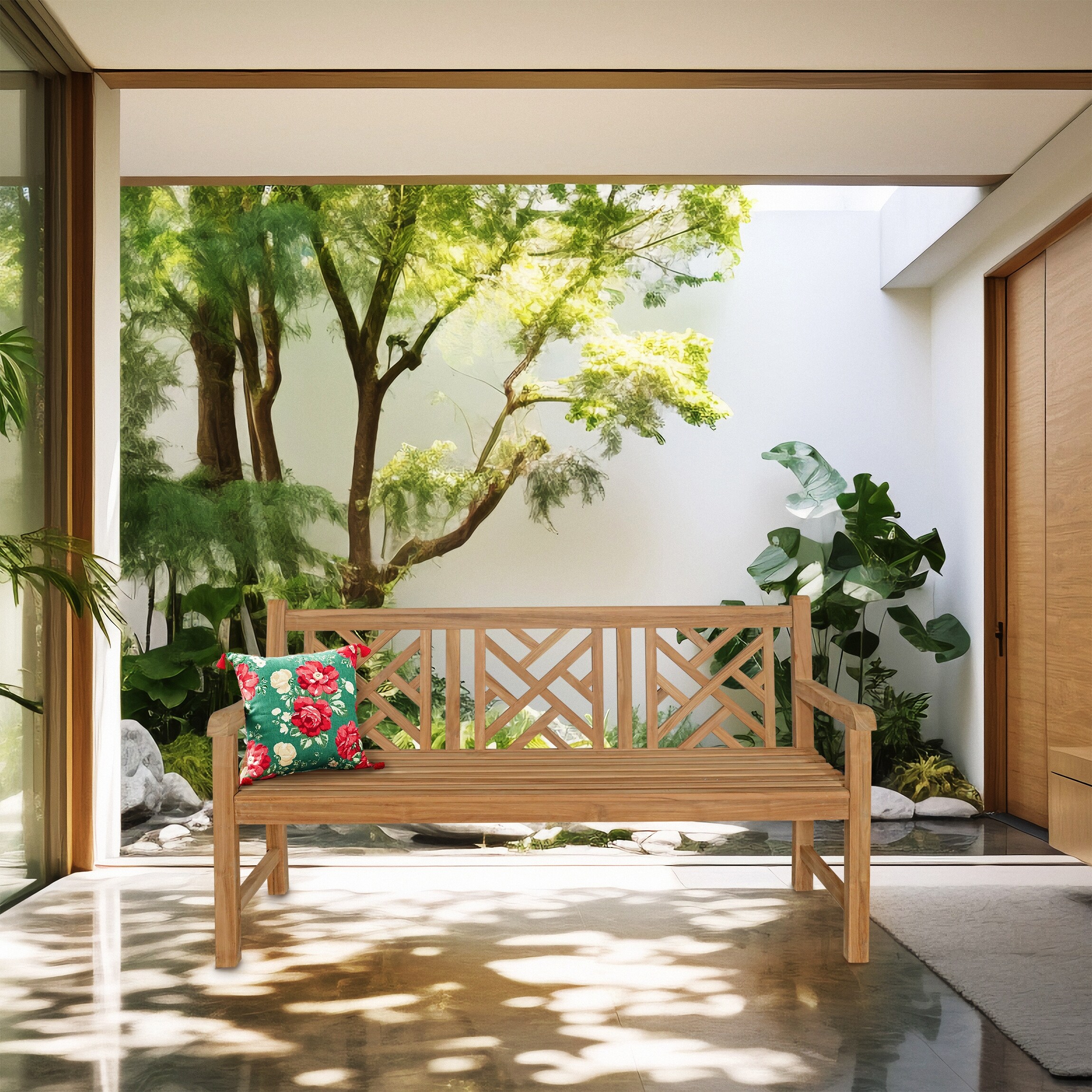 5ft teak best sale garden bench