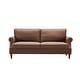 preview thumbnail 12 of 14, Eucalyptus Wood Modern Linen 3-Seat Sofa with Rolled Arms and Solid Robber Legs