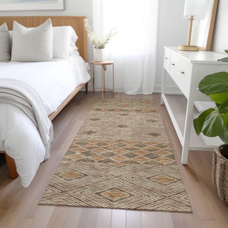 Machine Washable Indoor/ Outdoor Chantille Boho Moroccan Rug