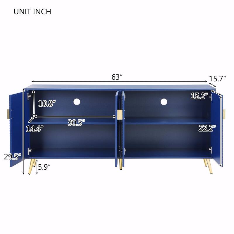 Modern TV Stand for 60+ Inch TV, Entertainment Center with Storage