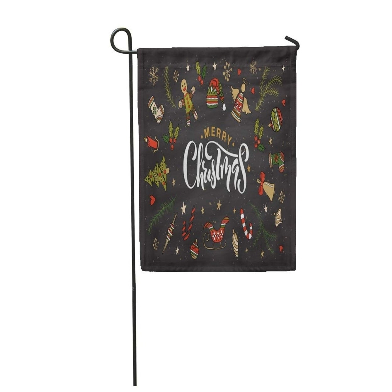 Shop Merry Christmas For Happy Holidays Lettering Celebration Winter Calligraphic Garden Flag Decorative Flag House Banner 12 Overstock 31329970