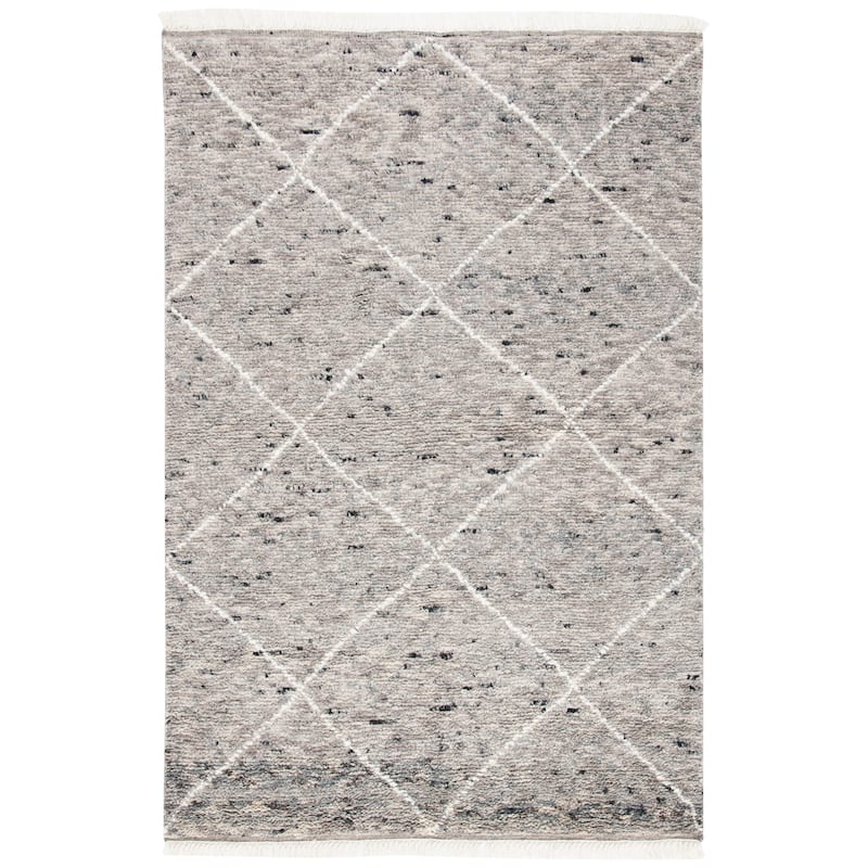 SAFAVIEH Hand-Knotted Casablanca Shag Misi Moroccan Wool Fringe Rug