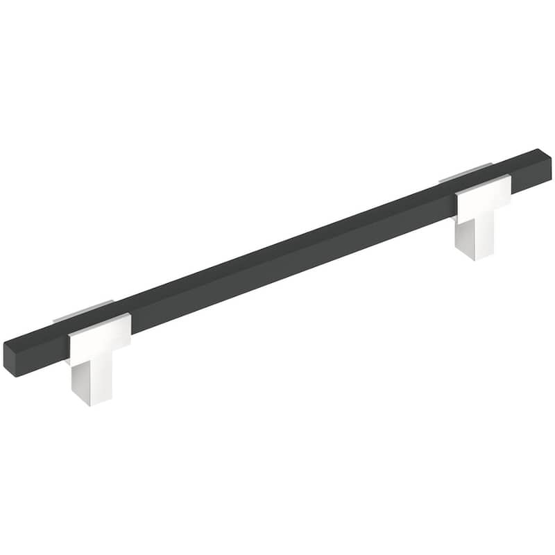 Amerock BP54090 Urbanite 12" Center to Center Bar Cabinet Pull - Polished Chrome / Brushed Matte Black